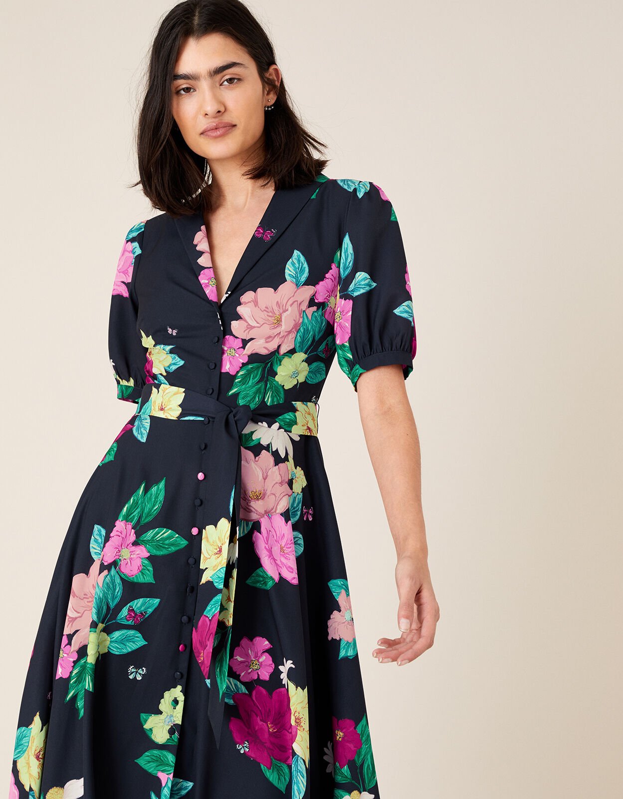 monsoon navy floral dress