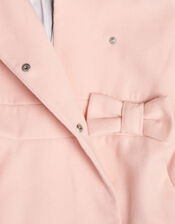 Bow Waist Asymmetric Collar Detail Coat, Pink (PALE PINK), large