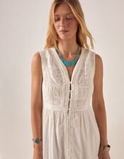 Maison Hotel Gino Broderie Lace Maxi Dress, White (WHITE), large