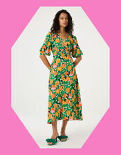 Fabienne Chapot Ana Fruity Floral Midi Dress, Green (GREEN), large