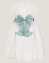 Polly Cap Sleeve Bow Party Dress, Ivory (IVORY), large