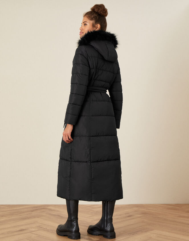 Morgan Hooded Padded Maxi Coat, Black (BLACK), large