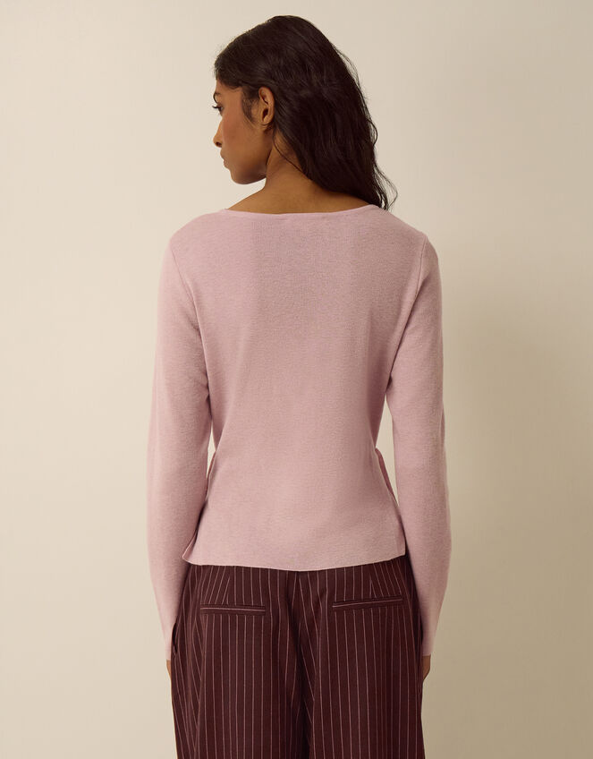 Dora Drape Knitted Top, Pink (PINK), large