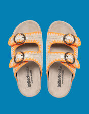 Laidback London Clay Crochet Suede Sandals, Grey (GREY), large