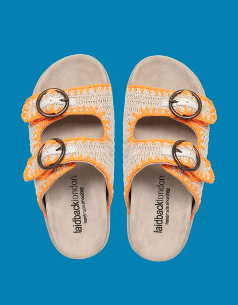 Laidback London Clay Crochet Suede Sandals, Grey (GREY), large