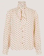 Esme Polka Dot Shirt & Scarf , Ivory (IVORY), large