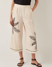 Hope Leaf Embroidered Culottes, Natural (NATURAL), large