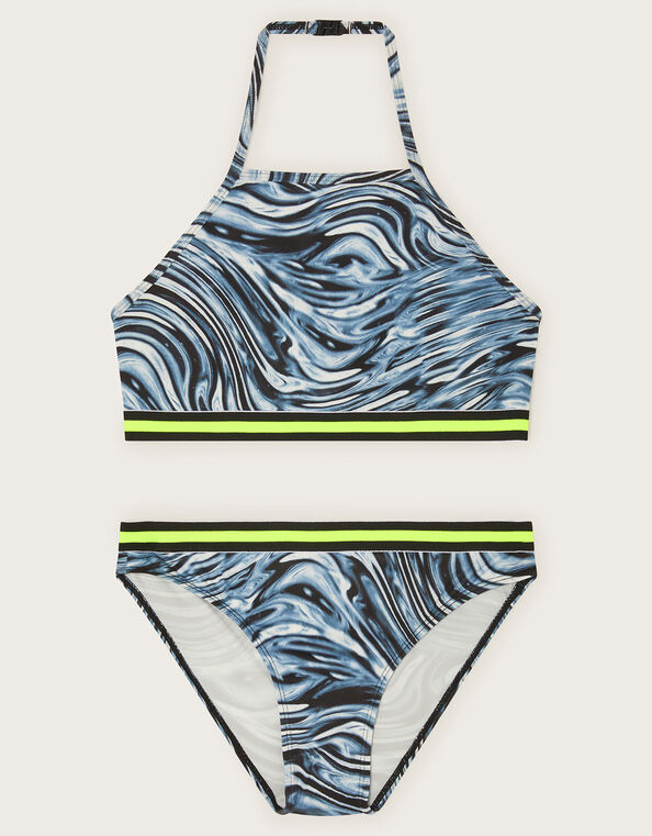 Marble Print Bikini Set, Gray (GREY), large