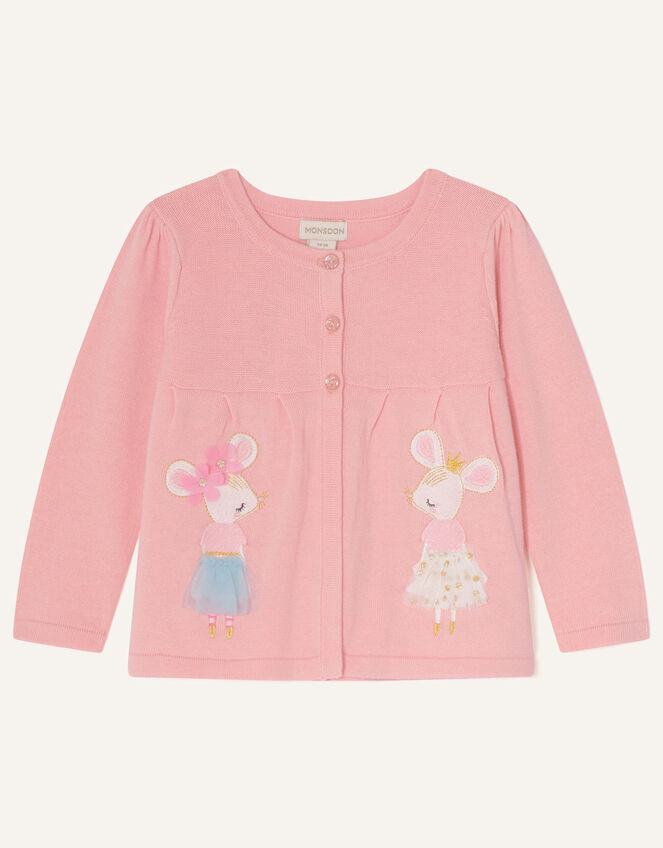 Baby Mouse Print Cardigan, Pink (PINK), large