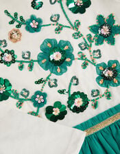 Floral Embellished Disco Dress, Green (GREEN), large