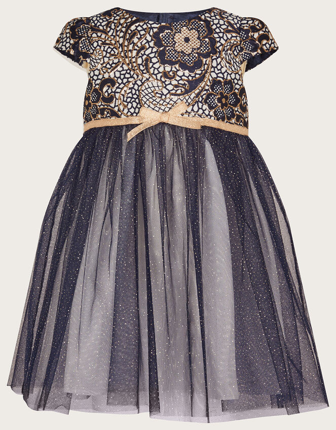 Baby Jasmine Jacquard Tulle Dress, Blue (NAVY), large