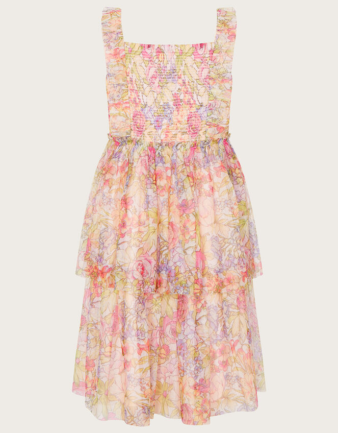 Floral Print Tulle Dress, Multi (MULTI), large
