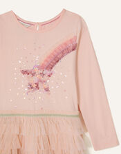 Sequin Star Disco Dress, Pink (PINK), large