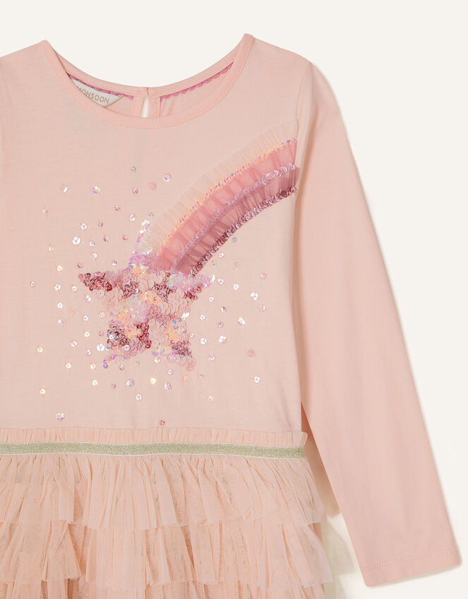 Sequin Star Disco Dress, Pink (PINK), large