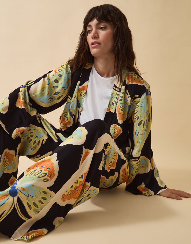 Clemence Aurelie Butterfly Kimono Jacket, Black (BLACK), large
