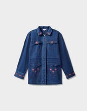 East Marion Indigo Denim Embroidered Jacket, Blue (DENIM), large