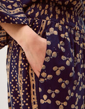 Clover Print Harem Pants, Blue (NAVY), large