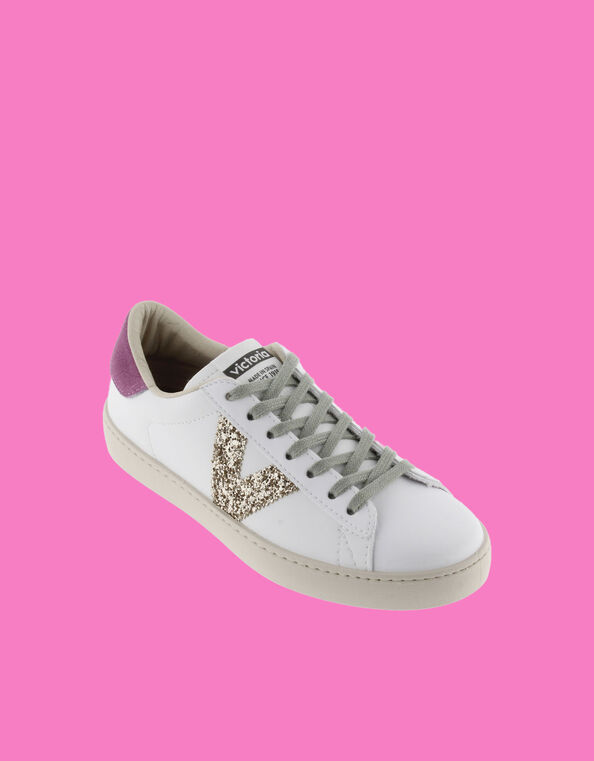 Victoria Berlin Glitter Trainers, Gold (GOLD), large