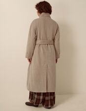 Millie Funnel Neck Belted Coat, Mink (MINK), large