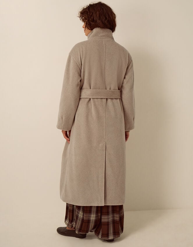 Millie Funnel Neck Belted Coat, Mink (MINK), large