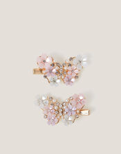 2-Pack Floral Butterfly Hair Clips, , large
