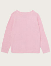 Double Unicorn Fluffy Jumper, Pink (PINK), large