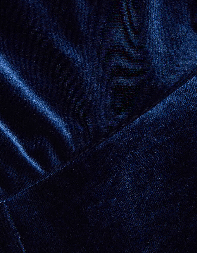 Margot Drape Velvet Party Dress, Blue (NAVY), large