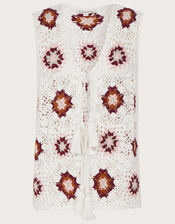 Crochet Waistcoat in Sustainable Cotton, Multi (MULTI), large