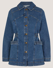 Mabel Longline Denim Jacket, Blue (MID AUTHENTIC BLUE), large