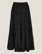 Ginny Tiered Maxi Skirt, Black (BLACK), large