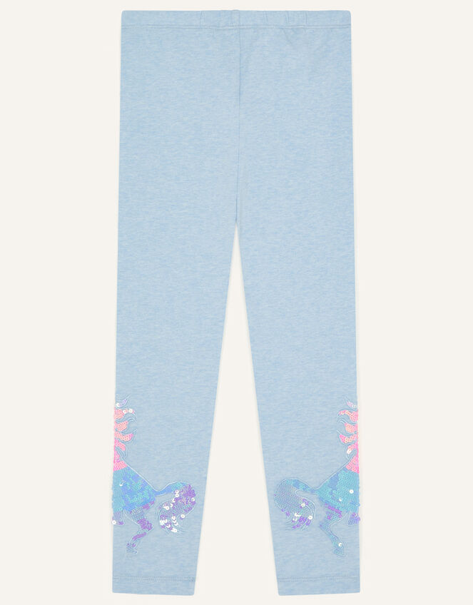Unicorn Rainbow Marl Leggings, Blue (BLUE), large