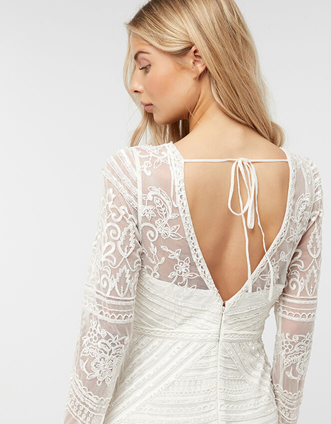 Charlotte Geo Embellished Maxi Wedding Dress, Ivory (IVORY), large