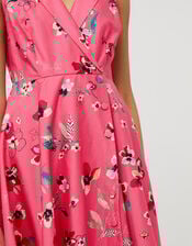 Maisy Floral Dress in Organic Cotton, Pink (PINK), large