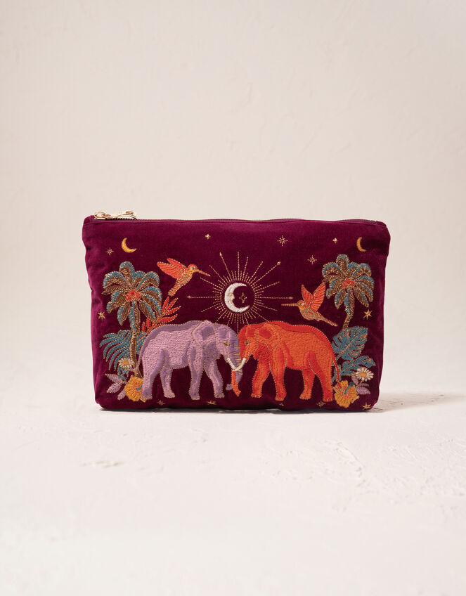 Elizabeth Scarlet Enchanted Elephant Velvet Pouch, , large
