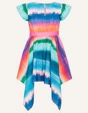 Ombre Stripe Belted Hanky Hem Dress, Pink (PINK), large