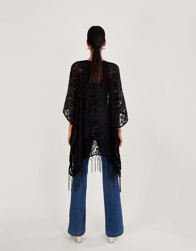 Tassel Velvet Kimono, , large