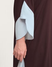 Callie Thorpe x Monsoon One Shoulder Scallop Kaftan Dress & Scarf​, Brown (BROWN), large