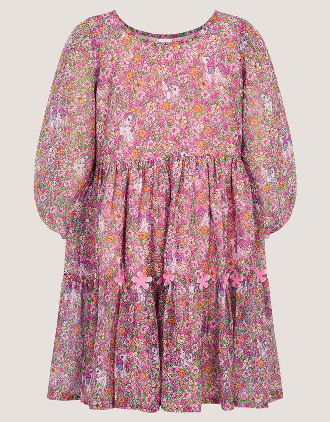 Monsoon x My Little Pony Ditsy Floral Print Dress, Multi (MULTI), large