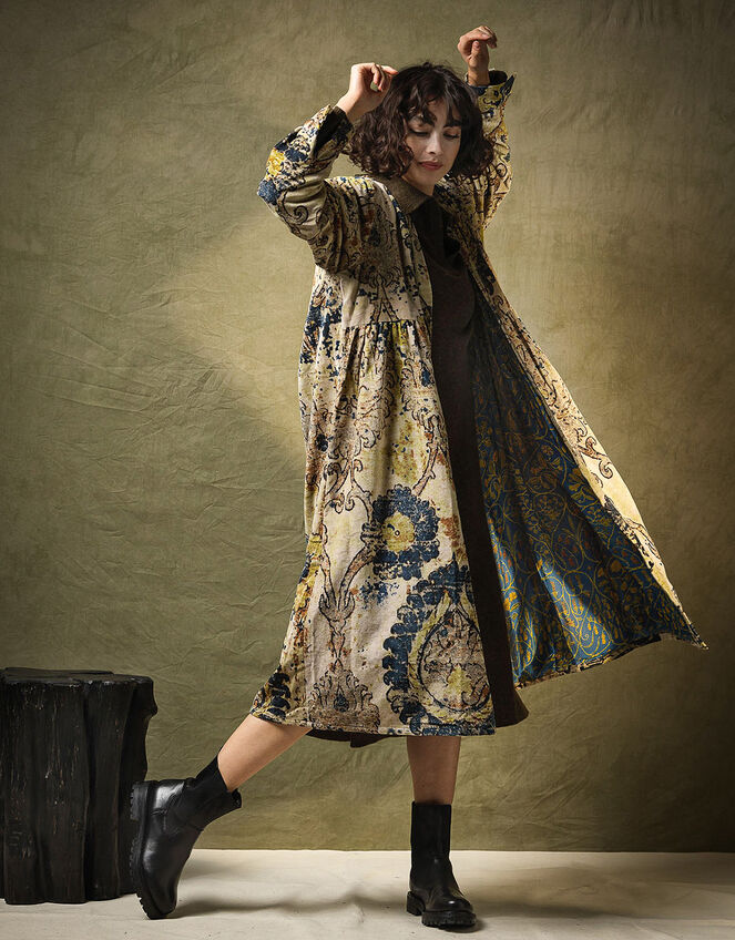 One Hundred Stars Dhurrie Velvet Duster Coat, , large