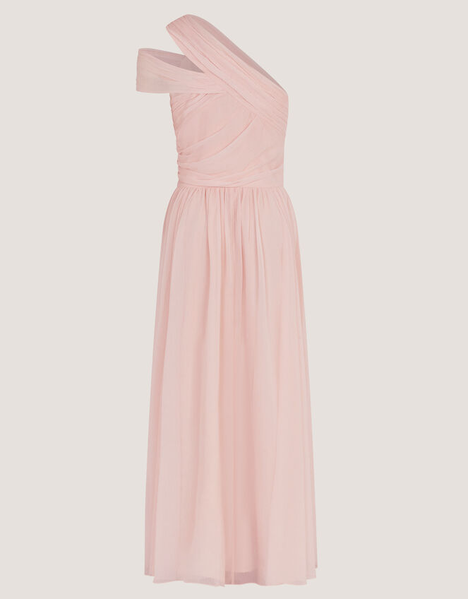 Arianna One Shoulder Tulle Prom Dress, Pink (PALE PINK), large