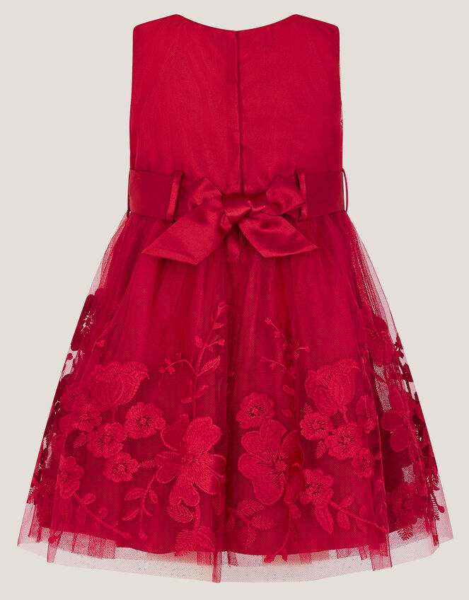 Baby Alicia Embroidered Lace Dress, Red (RED), large