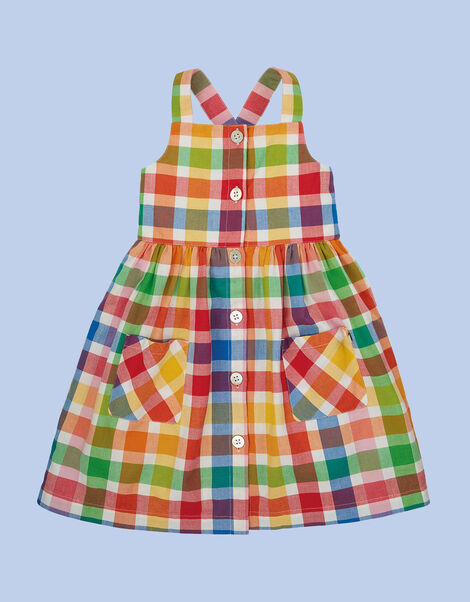 Frugi Abigail Checked Dress, Multi (MULTI), large