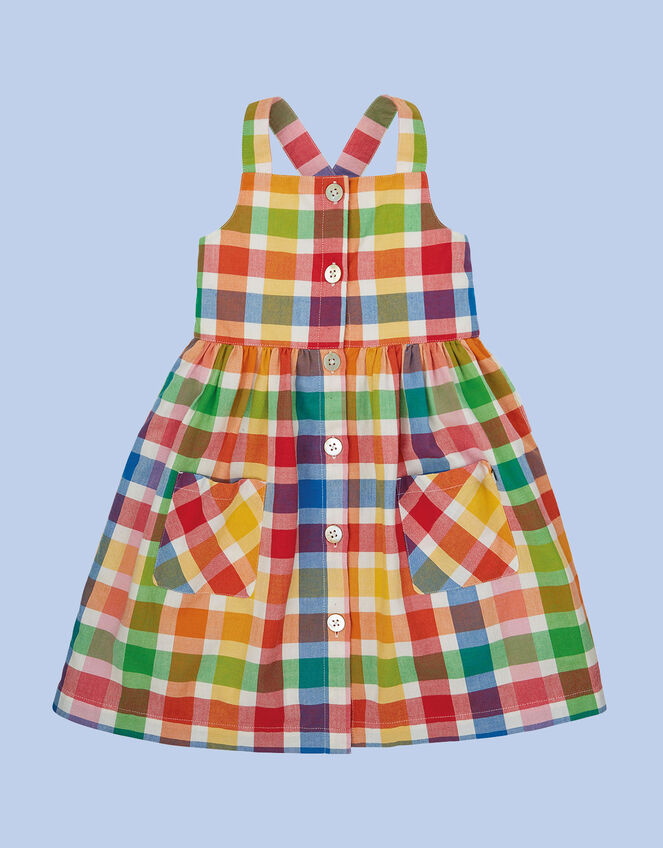Frugi Abigail Checked Dress, Multi (MULTI), large