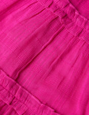 Beach Crochet Trim Dress, Pink (BRIGHT PINK), large