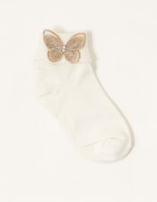 3D Butterfly Socks, Ivory (IVORY), large