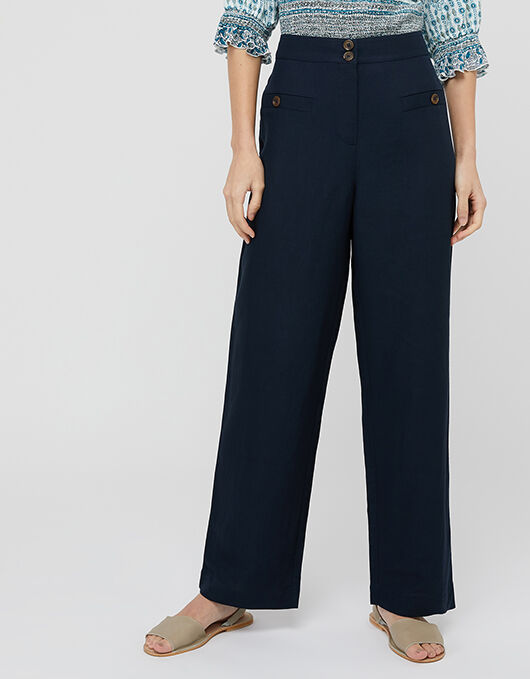 Linen trousers short length on sale