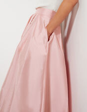 Tanya Taffeta Pleated Midi Skirt, Pink (PINK), large