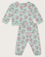 Baby Floral Sweat Top and Leggings Set, Blue (BLUE), large