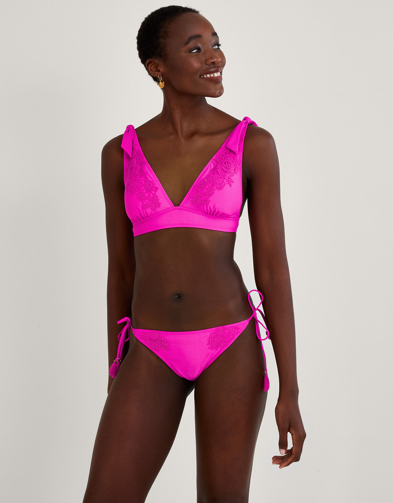 Lace trim swimsuit clearance