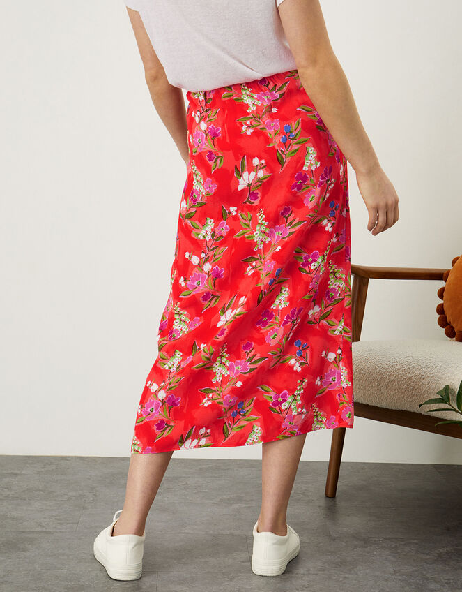 Khloe Floral Button Down Skirt, Orange (ORANGE), large